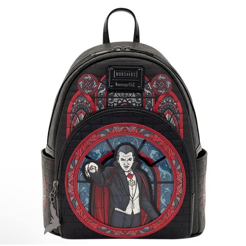 Loungefly Universal Monsters Dracula Stained Glass Mini Backpack NWT
